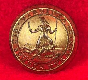 Pre-Civil War Virginia Militia Coat Button - "Soup Bowl" - Rare Non-Excavated