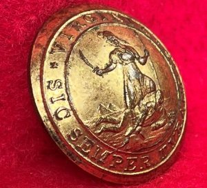 Pre-Civil War Virginia Militia Coat Button - "Soup Bowl" - Rare Non-Excavated