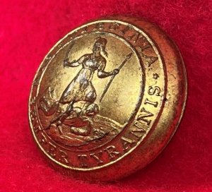 Pre-Civil War Virginia Militia Coat Button - "Soup Bowl" - Rare Non-Excavated