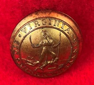 Pre-Civil War Virginia Militia Coat Button - "Soup Bowl" - Rare Non-Excavated