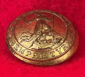 Pre-Civil War Virginia Militia Coat Button - "Soup Bowl" - Rare Non-Excavated