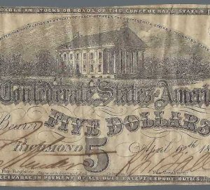 Confederate Ten-Dollar Note - 1863 - T-59