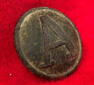 Confederate Artillery Coat Button - Lined A