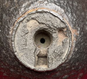 Confederate 12-Pounder Shell with Reamed Bormann Time Fuze