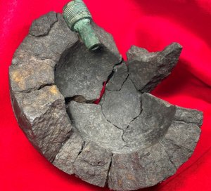 Reconstructed 9-Inch Mortar Shell with US Naval Fuze Dated 1862