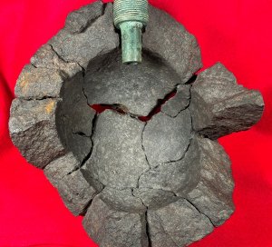 Reconstructed 9-Inch Mortar Shell with US Naval Fuze Dated 1862