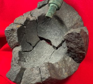 Reconstructed 9-Inch Mortar Shell with US Naval Fuze Dated 1862
