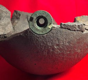 Reconstructed 9-Inch Mortar Shell with US Naval Fuze Dated 1862