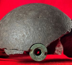 Reconstructed 9-Inch Mortar Shell with US Naval Fuze Dated 1862