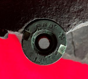 Reconstructed 9-Inch Mortar Shell with US Naval Fuze Dated 1862