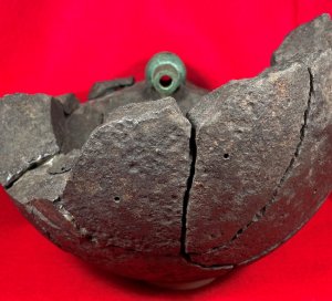 Reconstructed 9-Inch Mortar Shell with US Naval Fuze Dated 1862