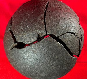 Reconstructed 9-Inch Mortar Shell with US Naval Fuze Dated 1862