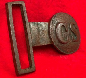 Confederate "CS" Tongue for Two-Piece Waist Belt Buckle