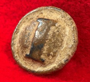 Confederate Cast Infantry Coat Button - Pewter "I"