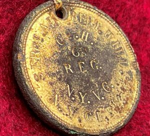 War of 1861 ID Tag - Albert J. Hill - Cavalryman