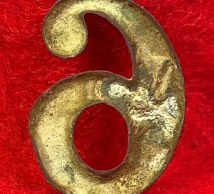 Regimental Number "6" or "9" - Small Size