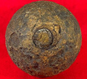 Confederate 12-Pounder Shell with Original Wood Fuze Plug