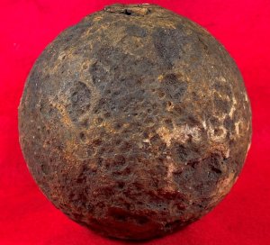 Confederate 12-Pounder Shell with Original Wood Fuze Plug