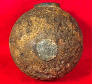 Confederate-6 Pounder "Side-Loader" Case-Shot - Lead Side-Plug