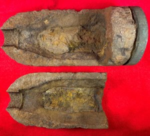 Confederate 3.5-Inch "Long Pattern" Read-Parrott Case-Shot with Star Cavity