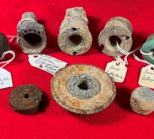 Excavated Artillery Fuzes etc... from Exploded Shells