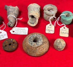 Excavated Artillery Fuzes etc... from Exploded Shells
