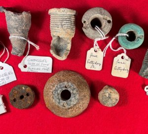 Excavated Artillery Fuzes etc... from Exploded Shells