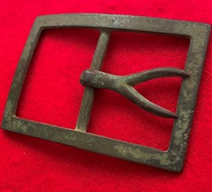 Confederate "Forked Tongue" Frame Waist Belt Buckle - Large Size - High Quality