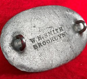 US Cartridge Box Plate - Small Size - Marked "W. H. SMITH / BROOKLYN"