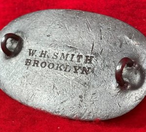 US Cartridge Box Plate - Small Size - Marked "W. H. SMITH / BROOKLYN"