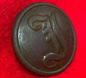 Confederate Infantry Coat Button - "Script I"