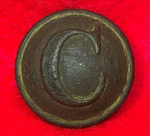 Confederate Cavalry Coat Button - "Stippled C"