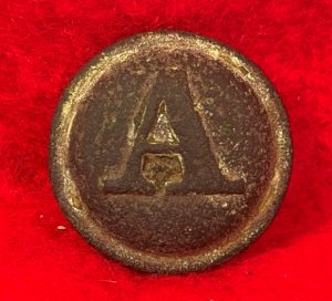 Confederate Artillery Coat Button - Roman "A" - Richmond Manufacturer