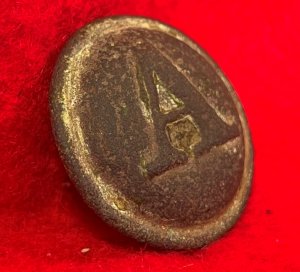 Confederate Artillery Coat Button - Roman "A" - Richmond Manufacturer