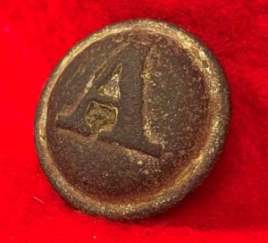 Confederate Artillery Coat Button - Roman "A" - Richmond Manufacturer