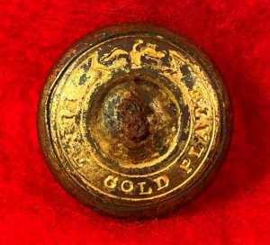 Federal Artillery Coat Button - "FINE . GOLD . PLATE"