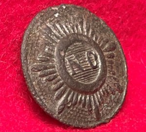 North Carolina "Sunburst" Coat Button - Silvered