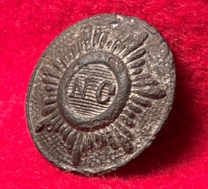 North Carolina "Sunburst" Coat Button - Silvered