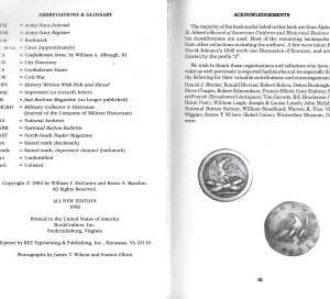 American Military Button Makers and Dealers; Their Backmarks & Dates - 1996 Enlarged Edition
