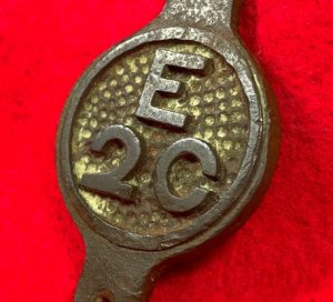 Rare Federal Bridle Bit Boss Insignia - Company E 2nd Cavalry
