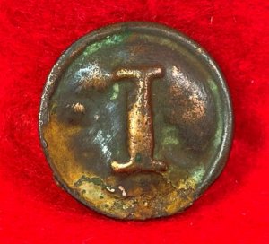 Confederate Block Infantry Coat Button - Narrow Block "I"