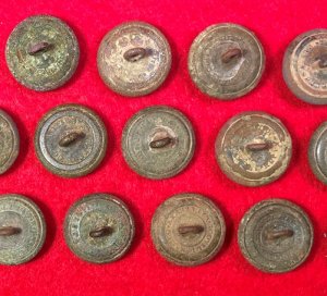 15 Excavated Federal General Service Eagle Coat Buttons - All High Grade with Backmarks