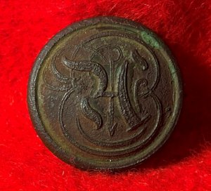 Confederate Manuscript Artillery Coat Button