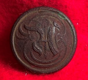 Confederate Manuscript Artillery Coat Button