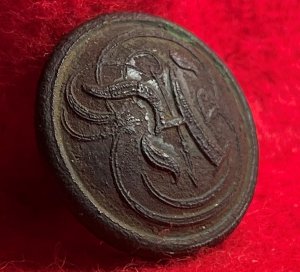 Confederate Manuscript Artillery Coat Button