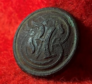 Confederate Manuscript Artillery Coat Button