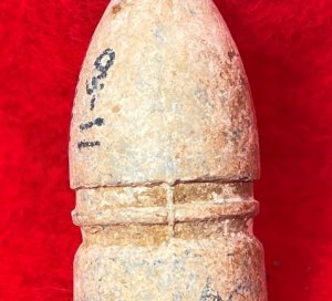 Confederate .58 Cal. Gardner Bullet - Marked "NORTH ANNA / 11-80"