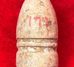 Confederate .58 Cal. Gardner Bullet - Marked "NORTH ANNA / 11-80"