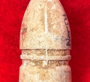Confederate .58 Cal. Gardner Bullet - Marked "NORTH ANNA / 11-80"