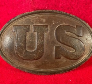 US Cartridge Box Plate - Rare Large Brass Loops - Ohio Troops - High Quality